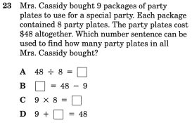 assessment item from TEA's released tests