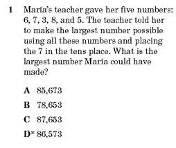 assessment item from TEA's released tests