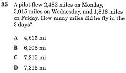 assessment item from TEA's released tests