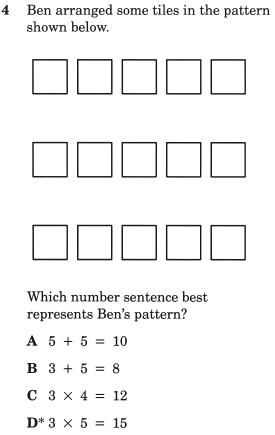 assessment item from TEA's released tests