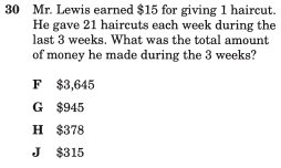 assessment item from TEA's released tests