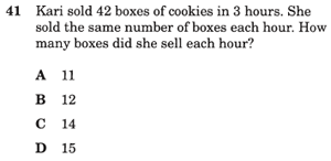 assessment item from TEA's released tests